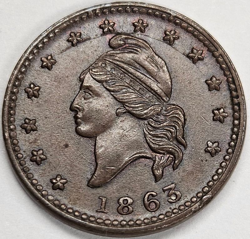 1863 Army Navy Civil War Token . . . . Choice Uncirculated Brown