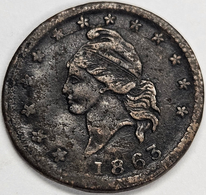 1863 Army Navy Civil War Token . . . . Very Fine