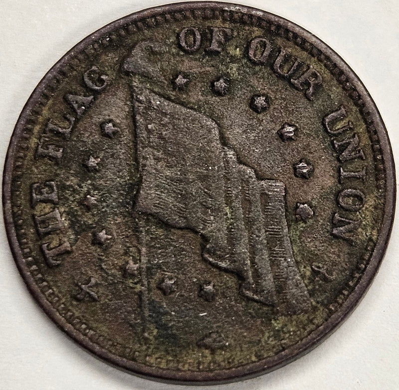 1863 Flag Shoot Him On The Spot Civil War Token . . . . Very Fine