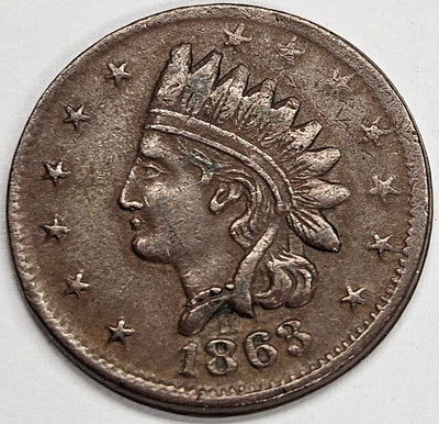 1863 Not One Cent Civil War Token Extremely Fine