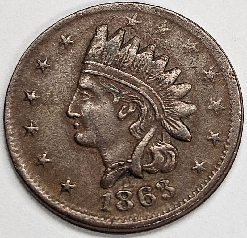 1863 Not One Cent Civil War Token Extremely Fine