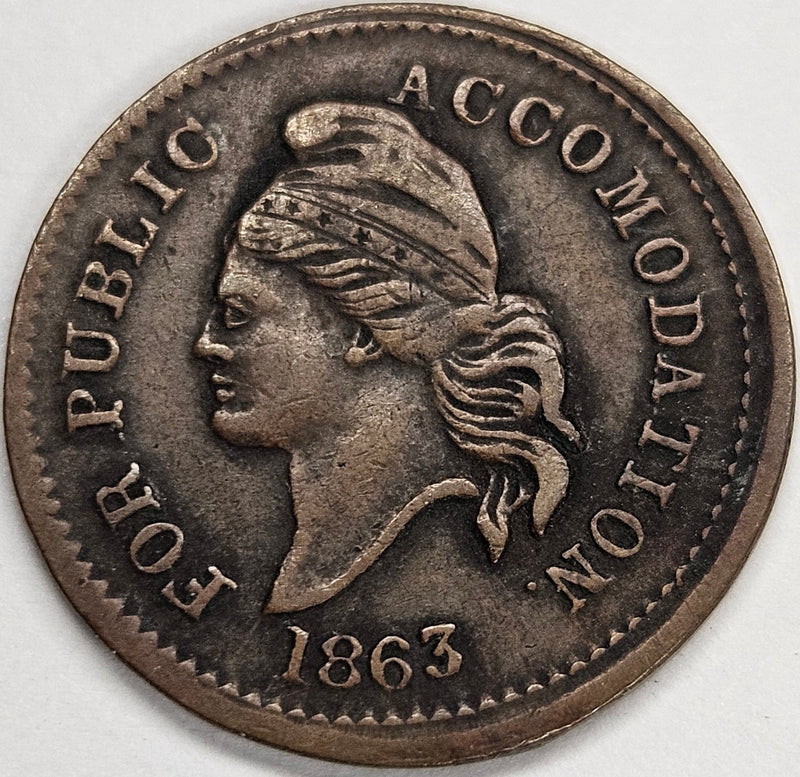 1863 Patriotic Civil War Token . . . . Select Uncirculated Brown