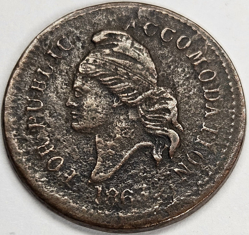 1863 Patriotic Civil War Token . . . . Very Fine
