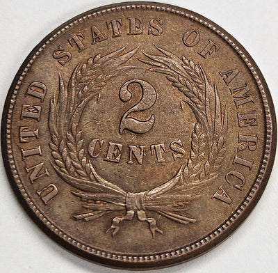 1864 Two Cent Piece . . . . Choice BU Red/Brown