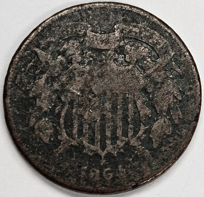 1864 Two Cent Piece Poor corrosion