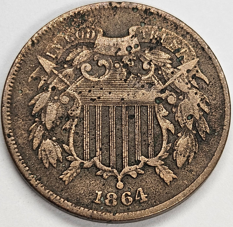 1864 Two Cent Piece . . . . VF pitting