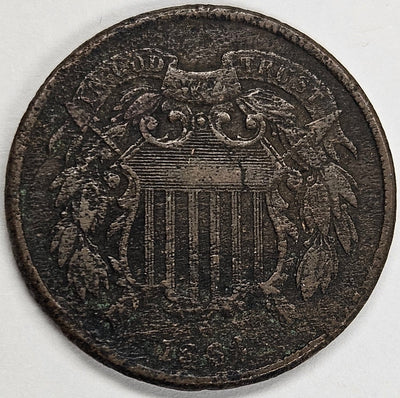 1864 Two Cent Piece VG corrosion
