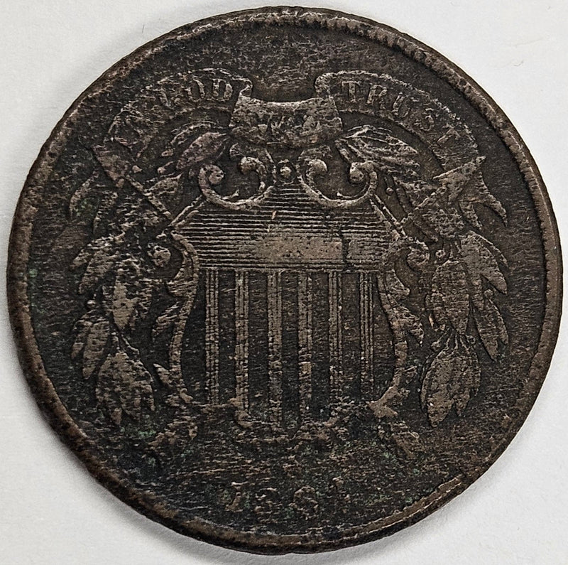1864 Two Cent Piece VG corrosion