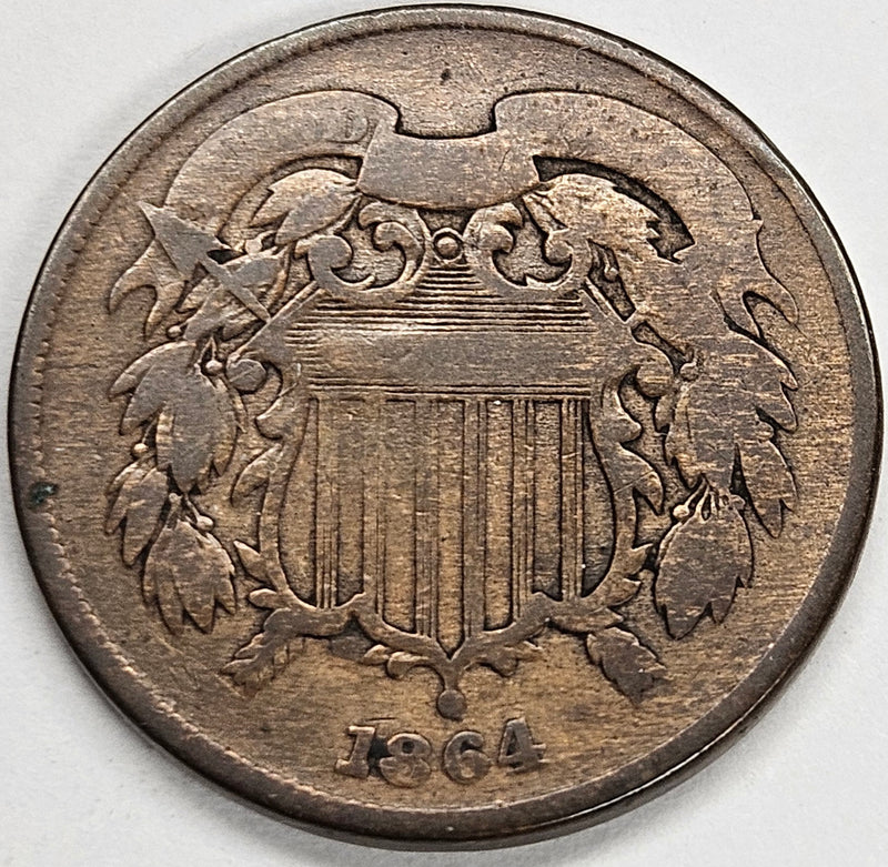 1864 Two Cent Piece . . . . VG rotated die