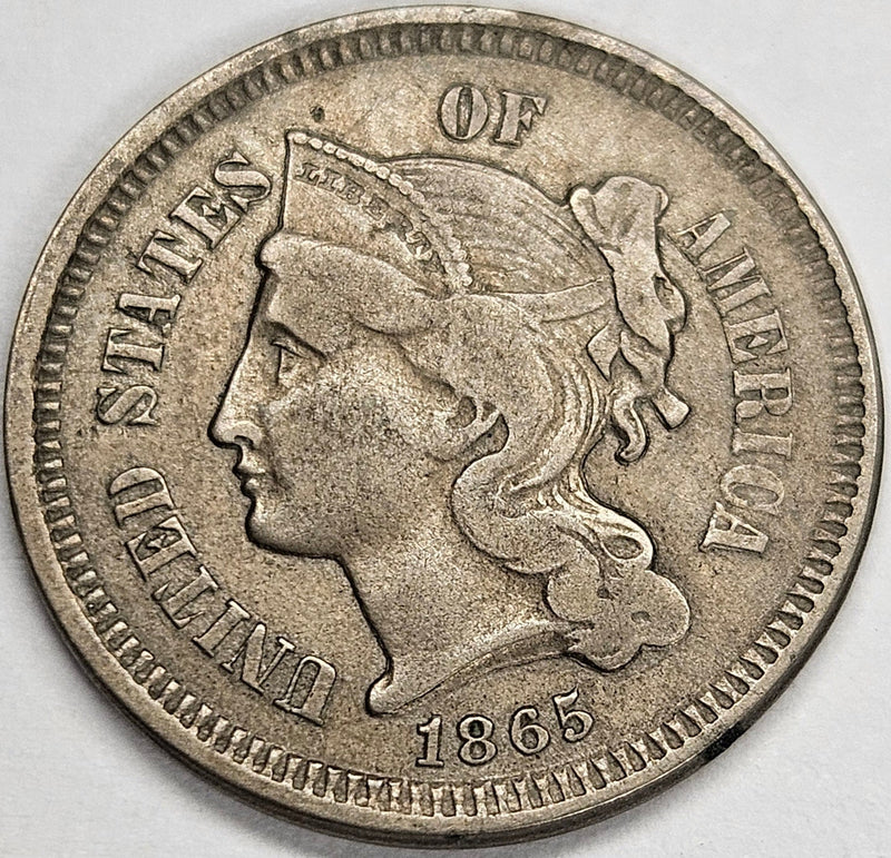 1865 Nickel Three Cent Piece . . . . Extremely Fine