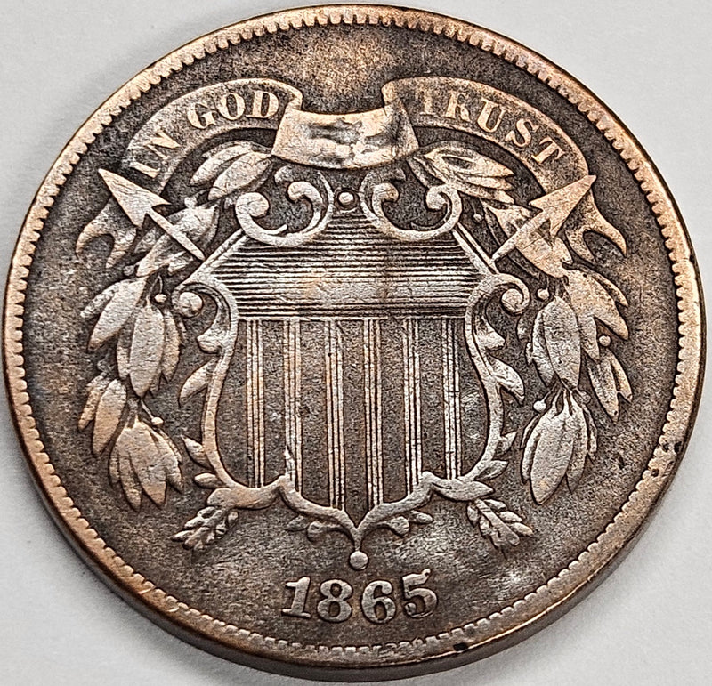 1865 Two Cent Piece . . . . Fine/VF
