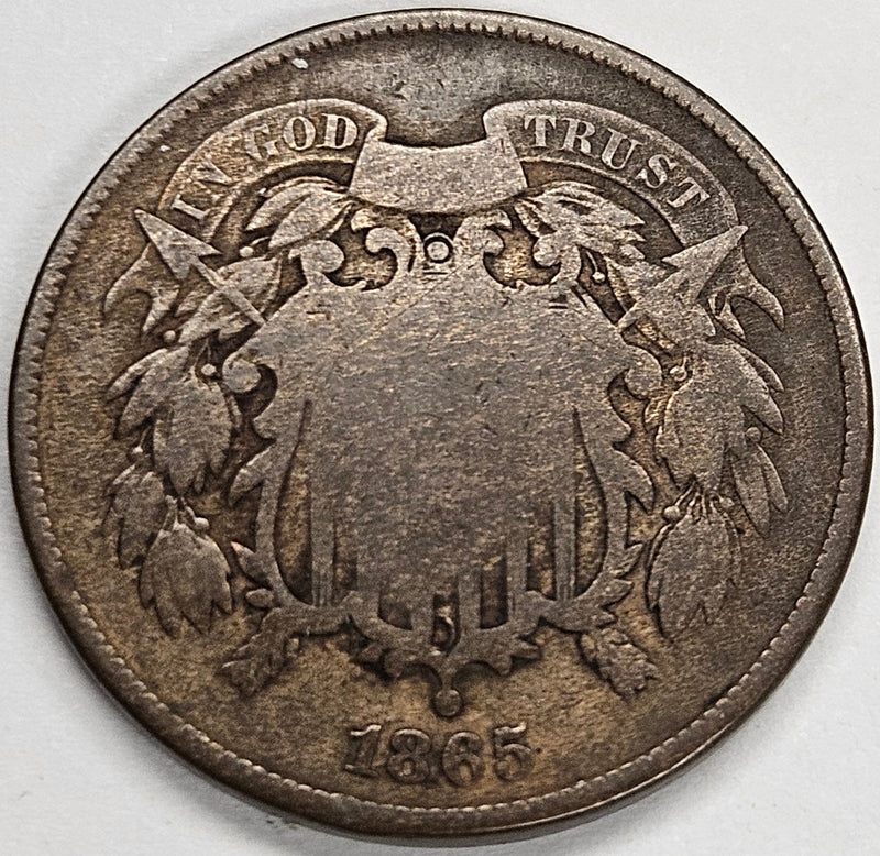 1865 Two Cent Piece . . . . VG bent