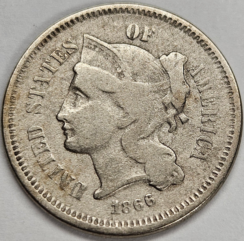 1866 Nickel Three Cent Piece . . . . Fine
