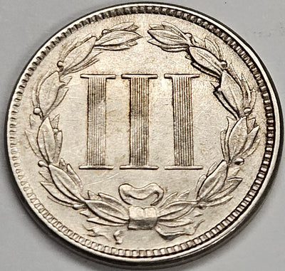 1866 Nickel Three Cent Piece . . . . Select Brilliant Uncirculated