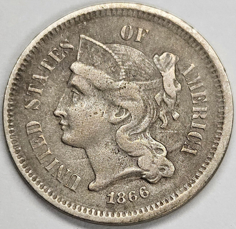 1866 Nickel Three Cent Piece . . . . Very Fine