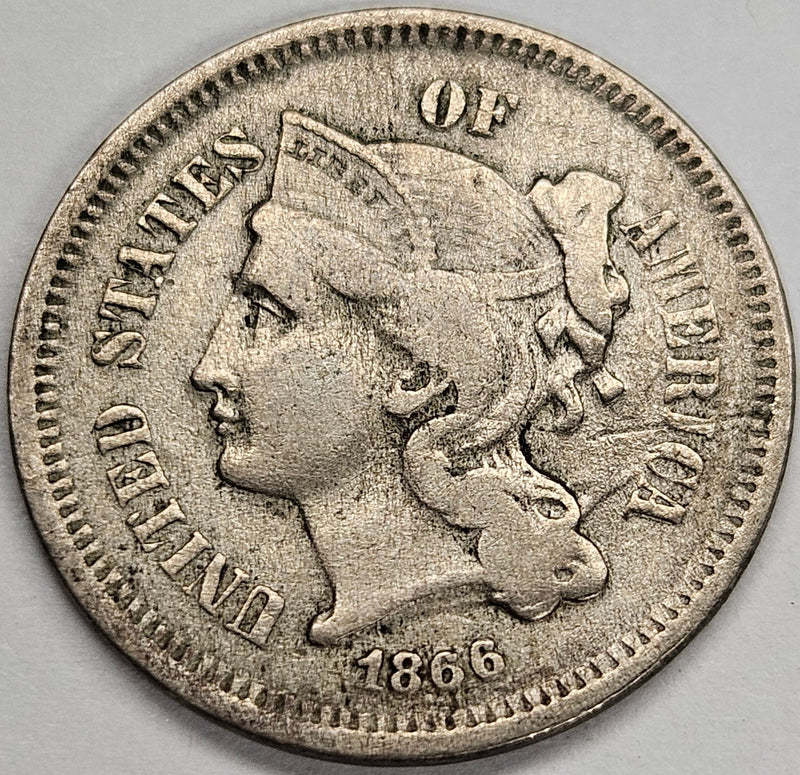 1866 Nickel Three Cent Piece . . . . Extremely Fine