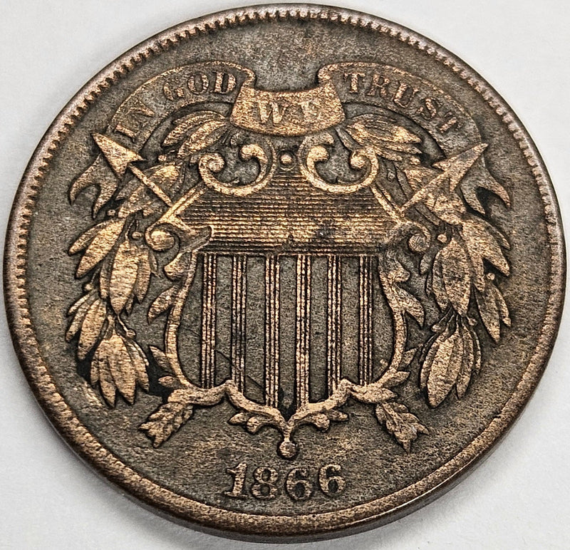 1866 Two Cent Piece Extremely Fine