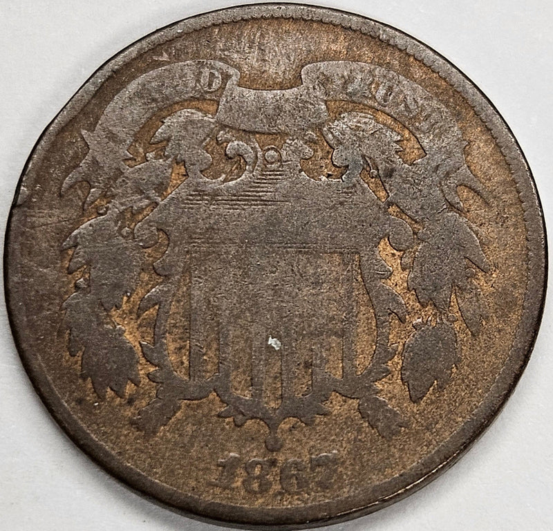 1867 Two Cent Piece . . . . AG/Good