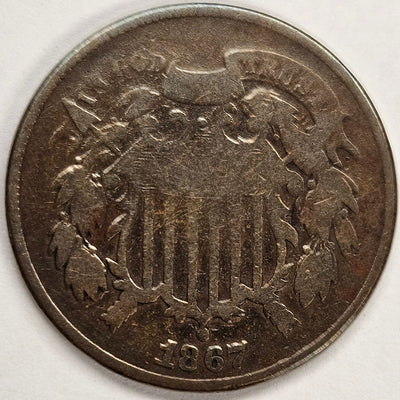 1867 Two Cent Piece Good