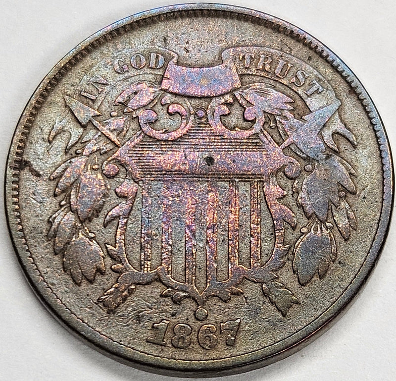 1867 Two Cent Piece Extremely Fine