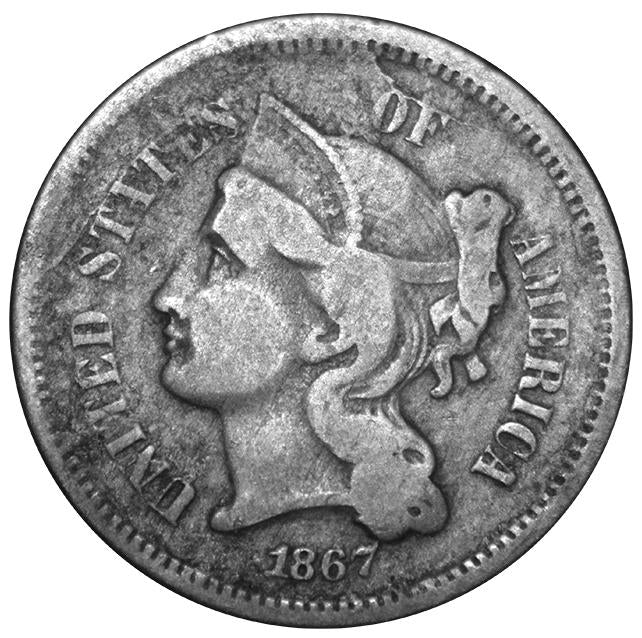 1867 Nickel Three Cent Piece . . . . Very Fine