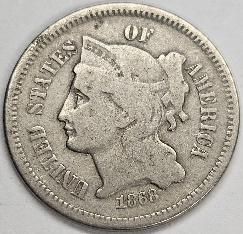 1868 Nickel Three Cent Piece . . . . Fine
