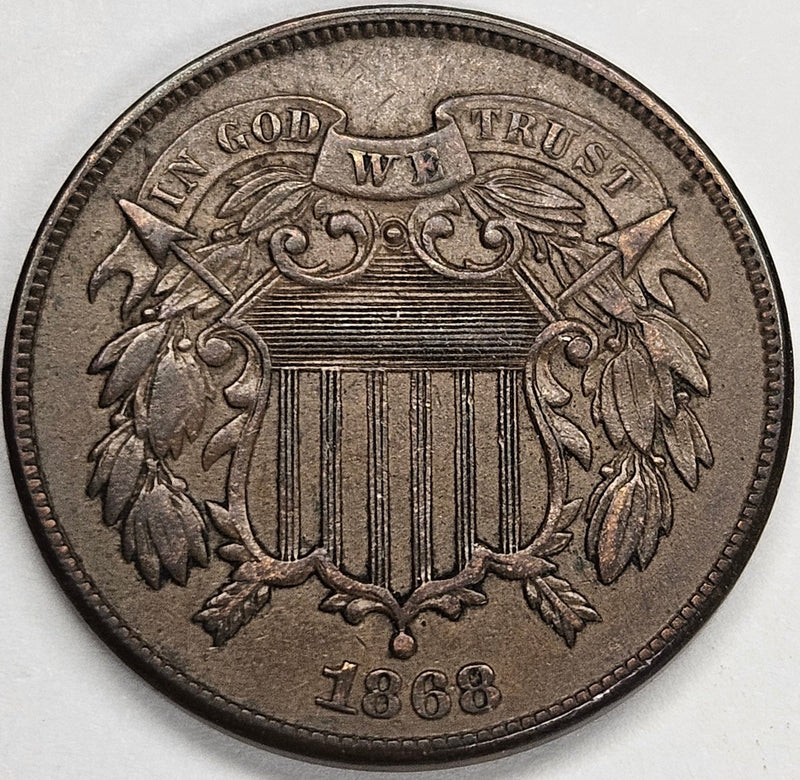 1868 Two Cent Piece . . . . Choice About Uncirculated