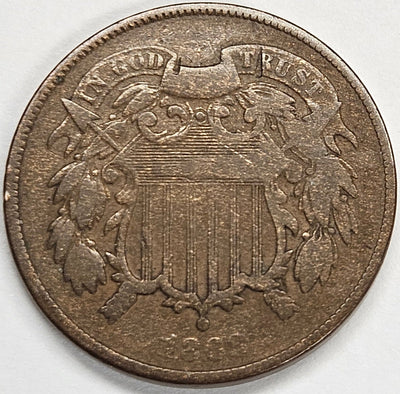 1868 Two Cent Piece Fine