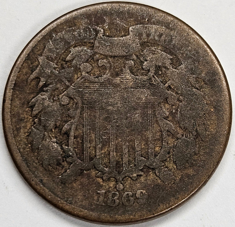 1869 Two Cent Piece AG/Good