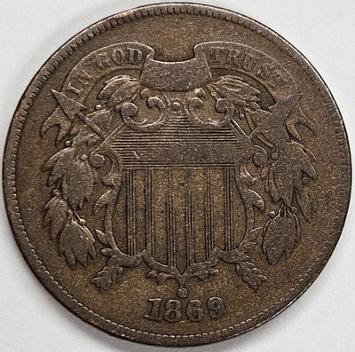 1869 Two Cent Piece Very Fine