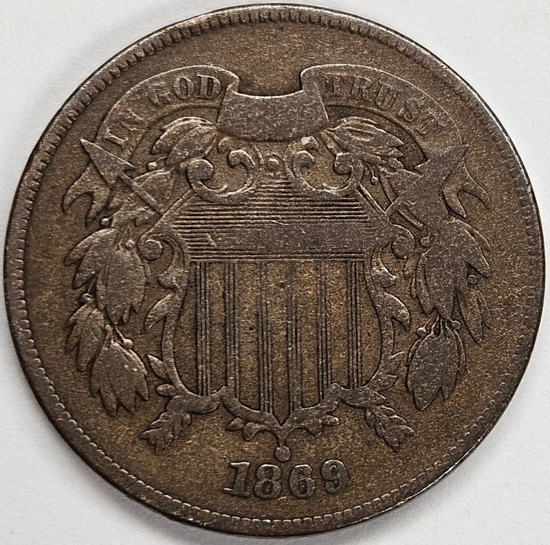 1869 Two Cent Piece Very Fine
