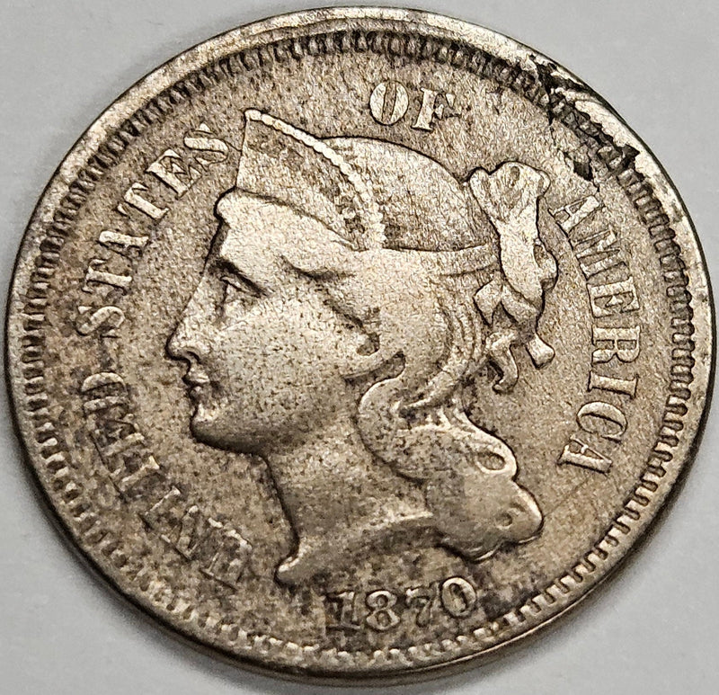 1870 Nickel Three Cent Piece . . . . Fine