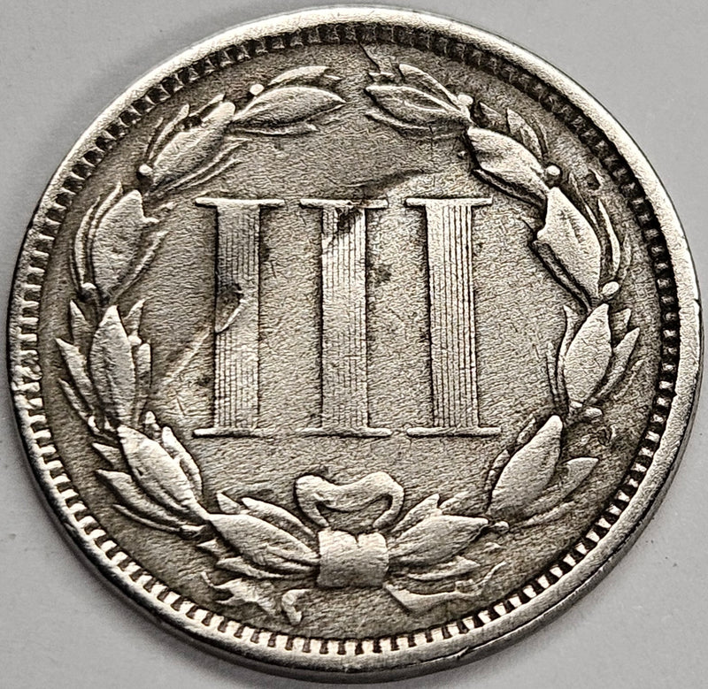 1870 Nickel Three Cent Piece . . . . Fine reverse hits