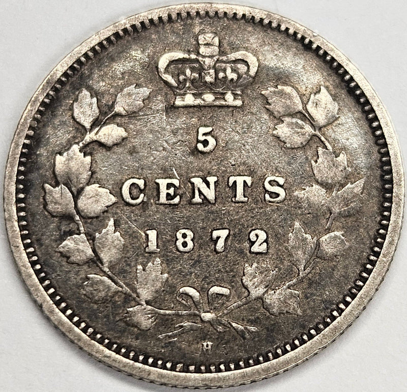 1872-H Canadian 5 Cents Very Fine