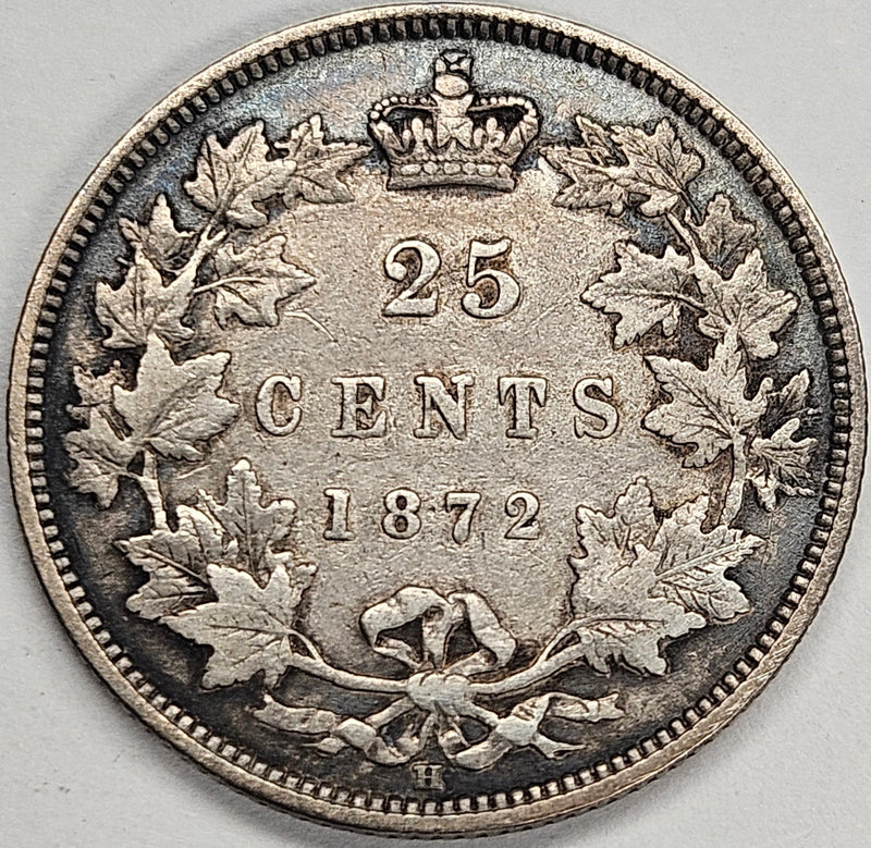 1872-H Canadian Quarter Very Fine