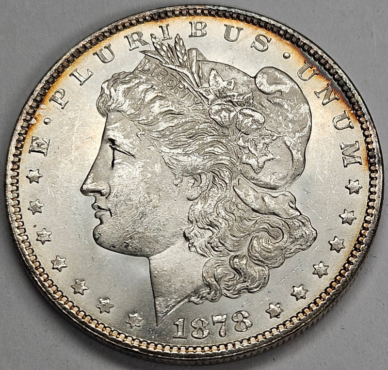 1878 7/8TF Morgan Dollar Choice BU Peripheral Toning