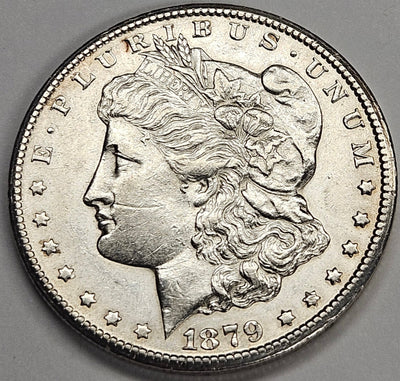1879-CC Capped CC Morgan Dollar Choice About Uncirculated