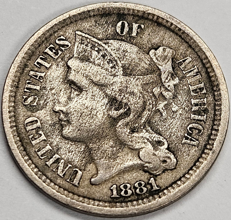 1881 Nickel Three Cent Piece . . . . Very Fine