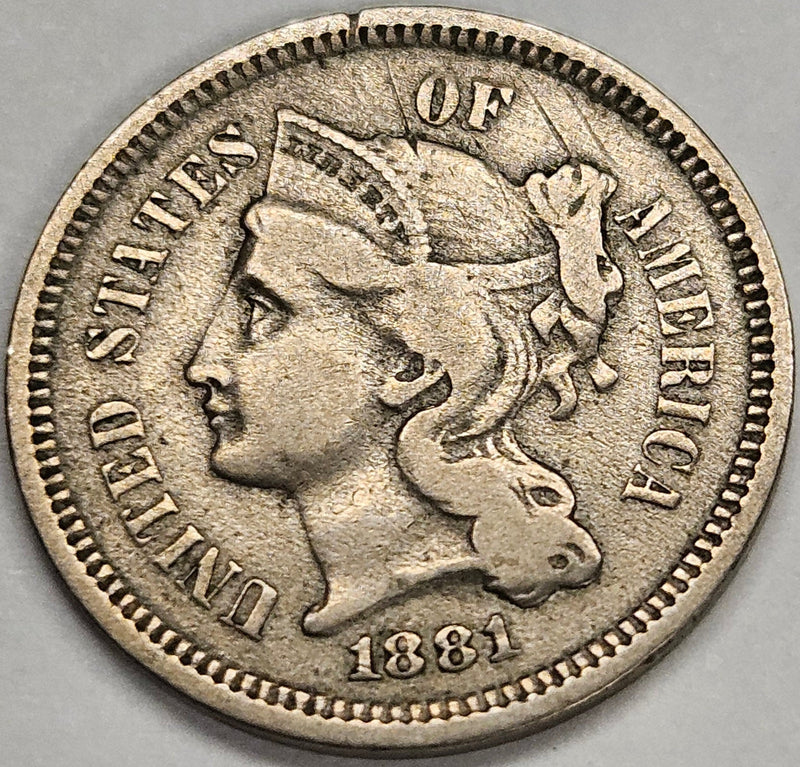 1881 Nickel Three Cent Piece . . . . Extremely Fine