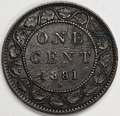 1881-H Canadian Cent XF scratches