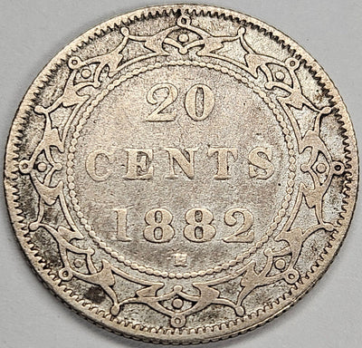 1882-H Newfoundland 20 Cents Very Fine