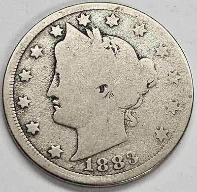 1883 No CENTS Liberty Nickel Good