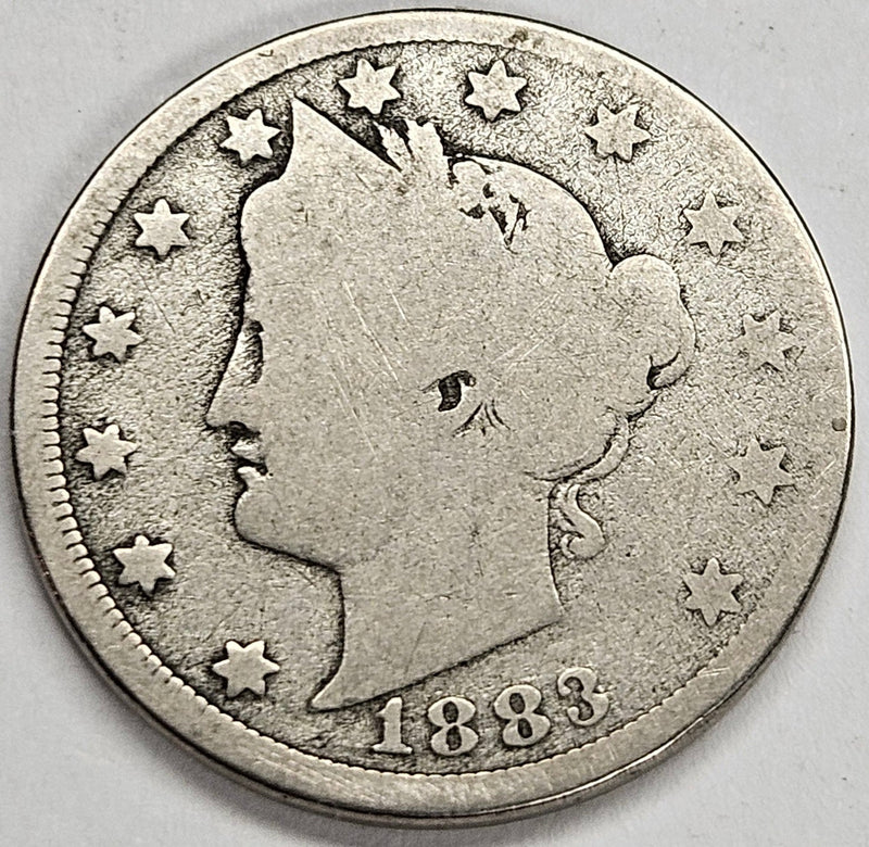1883 No CENTS Liberty Nickel Good