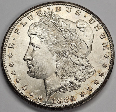 1884-CC Morgan Dollar Choice BU+ reverse Color!