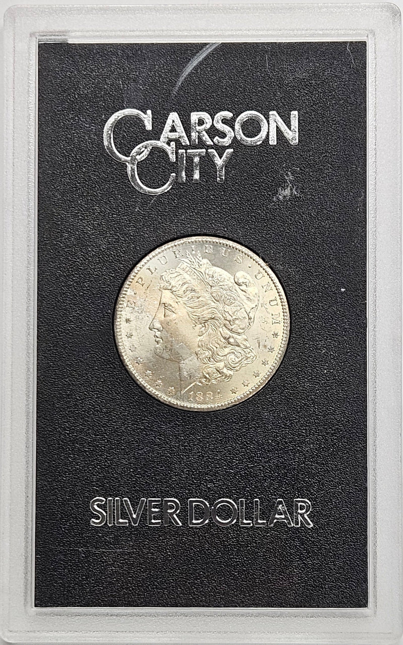 1884-CC Morgan Dollar GSA Case Choice BU+ light toning