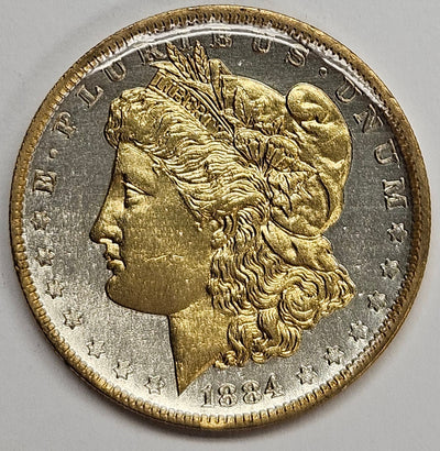 1884-O Morgan Dollar BU gold-plated