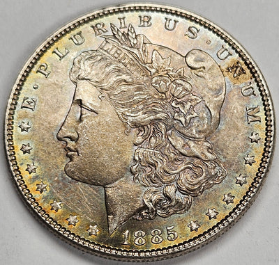 1885 Morgan Dollar Choice BU Gorgeous Color!