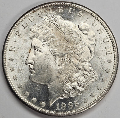 1885-S Morgan Dollar Choice BU Prooflike reverse