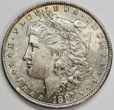 1886 Morgan Dollar Choice BU+ Color!