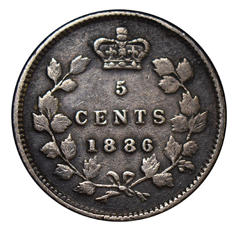 1886 Canadian 5 Cents Very Fine